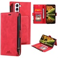 Étui Portefeuille Samsung Galaxy S22 5G - Saii Fermeture Éclair - Rouge