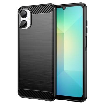 Coque Samsung Galaxy A06 5G en TPU Brossé - Fibre de Carbone - Noire