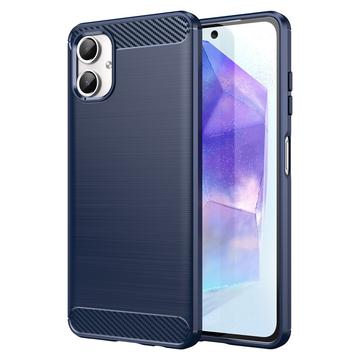 Coque Samsung Galaxy A06 en TPU Brossé - Fibre de Carbone - Bleue
