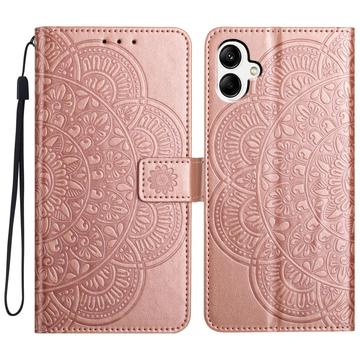 Étui Portefeuille Samsung Galaxy A06 Mandala Série - Rose Doré