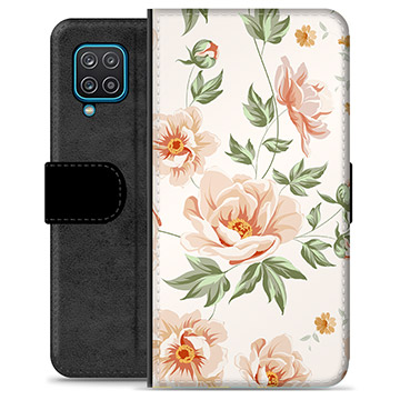 Étui Portefeuille Premium Samsung Galaxy A12 - Motif Floral