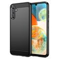 Coque Samsung Galaxy A14/A14 5G en TPU Brossé - Fibre de Carbone - Noire