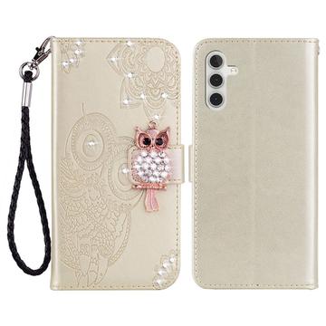 Etui Samsung Galaxy A15 Owl Rhinestone - Doré