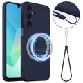 Coque Samsung Galaxy A17 en Silicone Liquide - Compatible MagSafe - Bleu Foncé