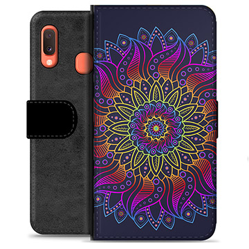 Étui Portefeuille Premium Samsung Galaxy A20e - Mandala Coloré