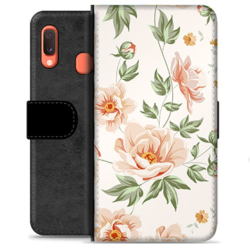 Étui Portefeuille Premium Samsung Galaxy A20e - Motif Floral