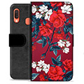 Étui Portefeuille Premium Samsung Galaxy A20e - Fleurs Vintage