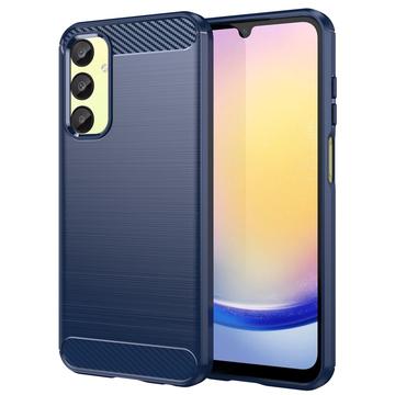 Coque Samsung Galaxy A25 en TPU Brossé - Fibre de Carbone - Bleue