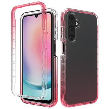 Coque Hybride Samsung Galaxy A25 Gradient Series - Rouge / Transparente
