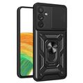 Coque Hybride Samsung Galaxy A34 5G à Anneau Rotatif avec Protection pour Appareil Photo - Noire