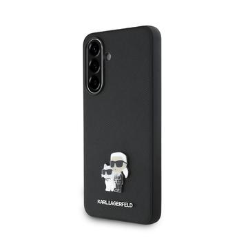 Coque Samsung Galaxy A36 Karl Lagerfeld Saffiano Metal Karl and Choupette - Noire