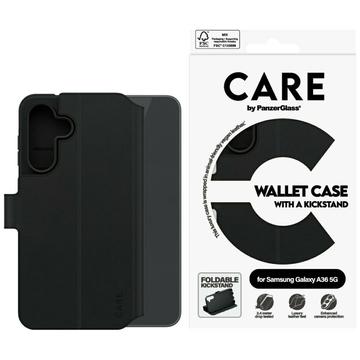 Étui portefeuille Samsung Galaxy A36 avec béquille PanzerGlass Care Feature - Noir
