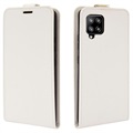 Étui à Rabat Vertical avec Porte-Cartes pour Samsung Galaxy A42 5G - Blanc