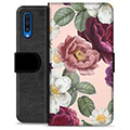 Étui Portefeuille Premium Samsung Galaxy A50 - Fleurs Romantiques