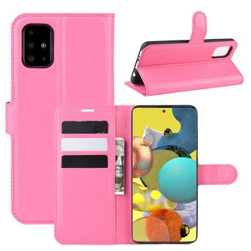 Étui Portefeuille Samsung Galaxy A51 5G avec Fermeture Magnétique - Rosa