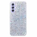 Coque Samsung Galaxy A54 5G en TPU Glitter Flakes - Argenté