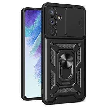 Coque Hybride Samsung Galaxy A54 5G à Anneau Rotatif avec Protection pour Appareil Photo - Noire