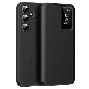 Étui à rabat Samsung Galaxy A55 Smart Clear View avec fente pour carte - Noir