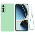Coque Samsung Galaxy A56 en silicone liquide avec dragonne - Verte