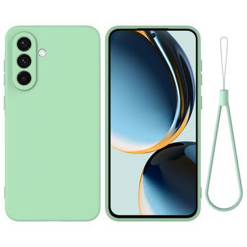 Coque Samsung Galaxy A56 en silicone liquide avec dragonne - Verte
