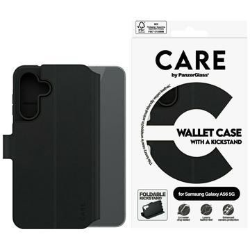 Étui portefeuille Samsung Galaxy A56 avec béquille PanzerGlass Care Feature - Noir