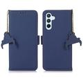 Étui Portefeuille Samsung Galaxy A56 en Cuir avec RFID - Bleu