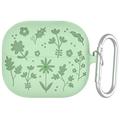 Étui en silicone liquide Samsung Galaxy Buds3/Buds3 Pro avec mousqueton - Vert