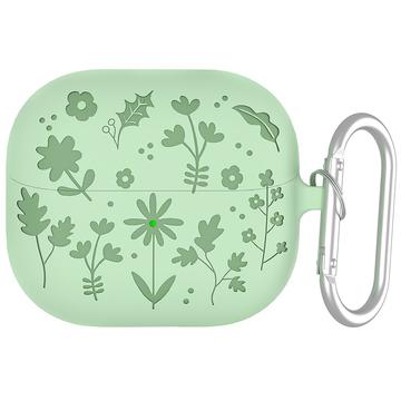 Étui en silicone liquide Samsung Galaxy Buds3/Buds3 Pro avec mousqueton - Vert