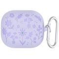 Étui en silicone liquide Samsung Galaxy Buds3/Buds3 Pro avec mousqueton - violet clair
