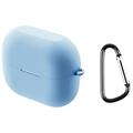 Étui Samsung Galaxy Buds3 FE en Silicone avec Mousqueton - Bleu Ciel