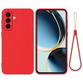Coque Samsung Galaxy M56 en silicone liquide avec dragonne