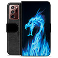 Étui Portefeuille Premium Samsung Galaxy Note20 Ultra - Dragon Feu Bleu