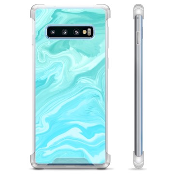 Coque Hybride Samsung Galaxy S10 - Marbre Bleu