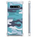 Coque Hybride Samsung Galaxy S10+ - Camouflage Bleu