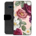 Étui Portefeuille Premium Samsung Galaxy S10+ - Fleurs Romantiques