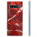 Coque Samsung Galaxy S10+ en TPU - Marbre Rouge