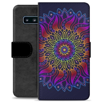 Étui Portefeuille Premium Samsung Galaxy S10 - Mandala Coloré