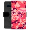 Étui Portefeuille Premium Samsung Galaxy S10 - Camouflage Rose