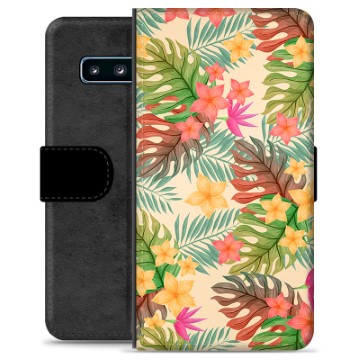 Étui Portefeuille Premium Samsung Galaxy S10 - Fleurs Roses