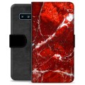 Étui Portefeuille Premium Samsung Galaxy S10 - Marbre Rouge