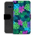 Étui Portefeuille Premium Samsung Galaxy S10 - Fleurs Tropicales