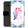 Étui Portefeuille Premium Samsung Galaxy S10 - Licorne