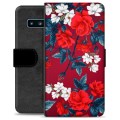 Étui Portefeuille Premium Samsung Galaxy S10 - Fleurs Vintage