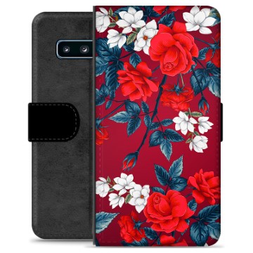 Étui Portefeuille Premium Samsung Galaxy S10 - Fleurs Vintage