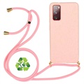 Coque Samsung Galaxy S20 FE avec Lanière Ligne Éco Saii - Rose