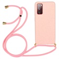 Coque Samsung Galaxy S20 FE avec Lanière Ligne Éco Saii - Rose