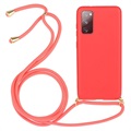 Coque Samsung Galaxy S20 FE avec Lanière Ligne Éco Saii - Rouge