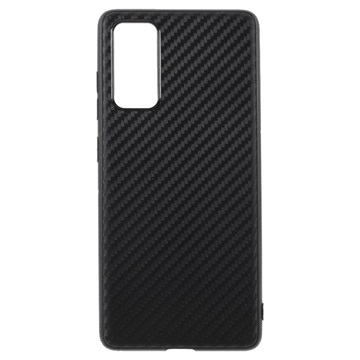 Coque en TPU pour Samsung Galaxy S20 FE - Fibre de Carbone - Noire