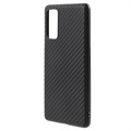 Coque en TPU pour Samsung Galaxy S20 FE - Fibre de Carbone - Noire