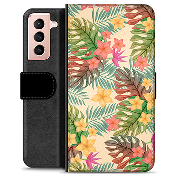 Étui Portefeuille Premium Samsung Galaxy S21 5G - Fleurs Roses